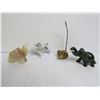Image 5 : Glass Art Paper Weight - Marble Elephants - Misc. Ornaments