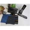 Image 3 : Brass Change Dish - Mens Handkerchief - Green Vase - Telephone - Shaw Remote - Misc. Items