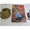 Image 4 : Brass Change Dish - Mens Handkerchief - Green Vase - Telephone - Shaw Remote - Misc. Items