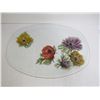 Image 4 : Metal Tray - (3) Painted Glass Platters/Plate - (2) Metal Bowls -