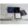 Blue Swarovski Necklace - Joe Fresh Earrings - Mother of Pearl Necklace