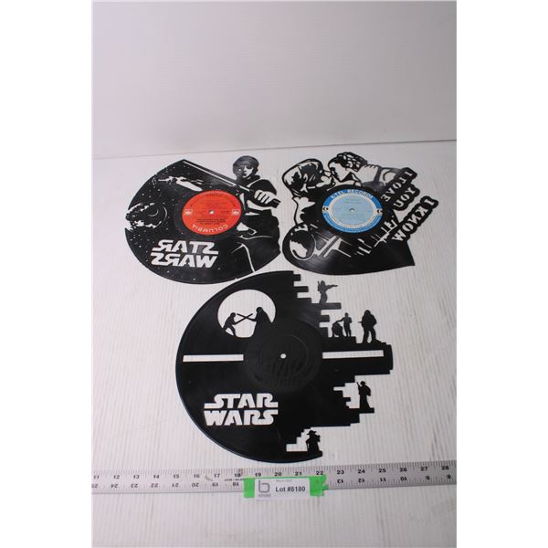 (3) Star Wars Lazer Cut Records