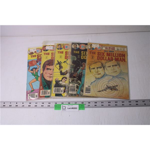 (5) Vintage "The Six Million Dollar Man," Comic Books - 35 cents