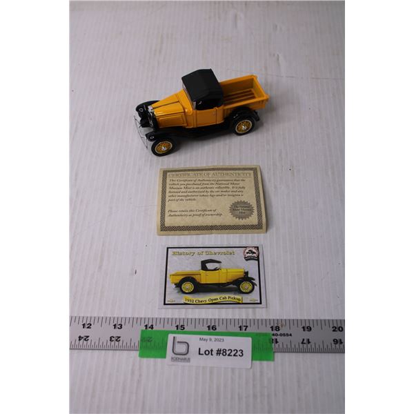 Die Cast Car - 1932 Chevy Open Cab Pickup, 1:32 Scale