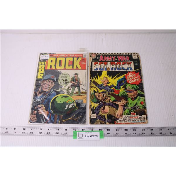 (2) Vintage Sgt. Rock Comic Books - 15 cents and 12 cents