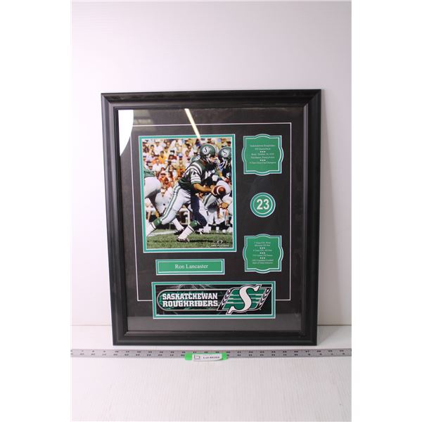 Framed Saskatchewan Roughriders Player Info - Ron Lancaster