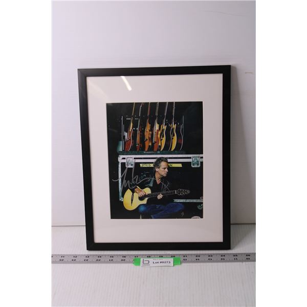 Framed Picture of a Man with Guitar - Signed (CGA)