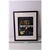 Image 1 : Framed Picture of a Man with Guitar - Signed (CGA)