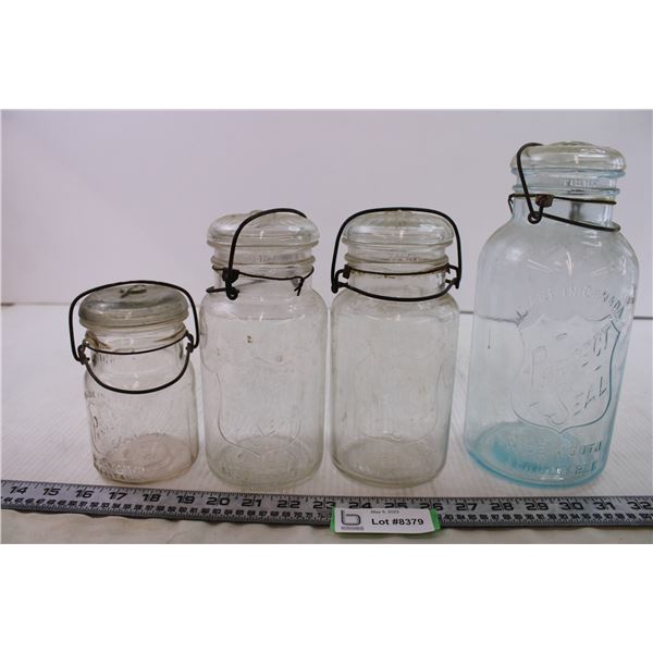 4 mason jars varies sizes