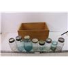 Image 1 : 8 glass jars in varies sizes and wooden crate