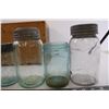 Image 4 : 8 glass jars in varies sizes and wooden crate