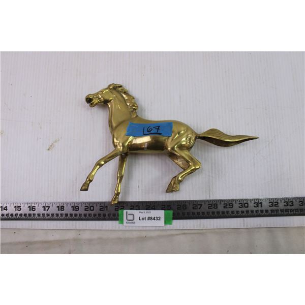 Large vintage brass horse