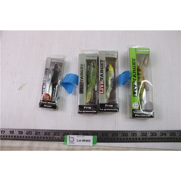 Mouse Perch lot of life target fish hooks (mouse, frog, perch) - Bodnarus Auctioneering