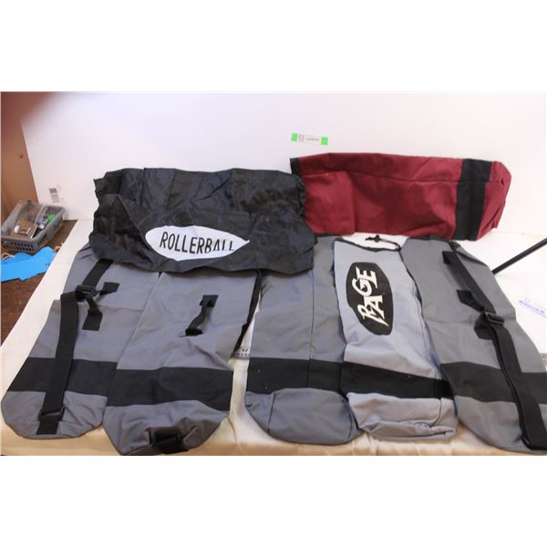 (6) cylinder duffle bags and 2 rollerball nylon bags