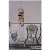 Image 2 : Bubble Thermometer, Shot Glasses and 2 candle holders +Misc.