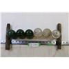 Image 3 : (6) Glass Insulators (Green and Clear) and 2 Insulator Pegs