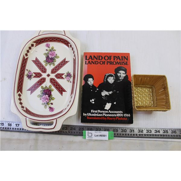 Land of Pain Land of Promise Book + Ukrainian Styled Serving Dish and Misc.