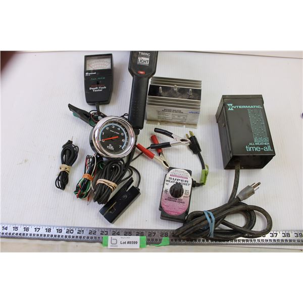 Timing Light and Dwell-Tack Tester, Pro-tech gage, Super Heat Magnet, Battery Isolator and Timer Swi