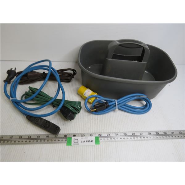 (4) Extension Cords - Plastic Tray