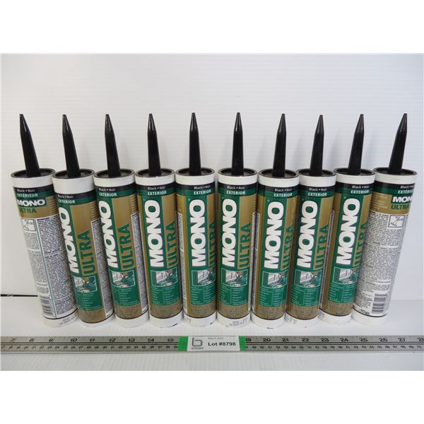 (10) Tubes of Mono Ultra Exterior Caulking-Black