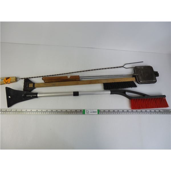 (2) Snowbrushes and (2) Camping Cooking Items