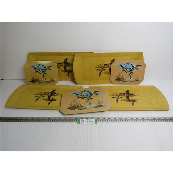 Hasko Mallard Duck Wooden Trays & Place Mat/Pot Holders?