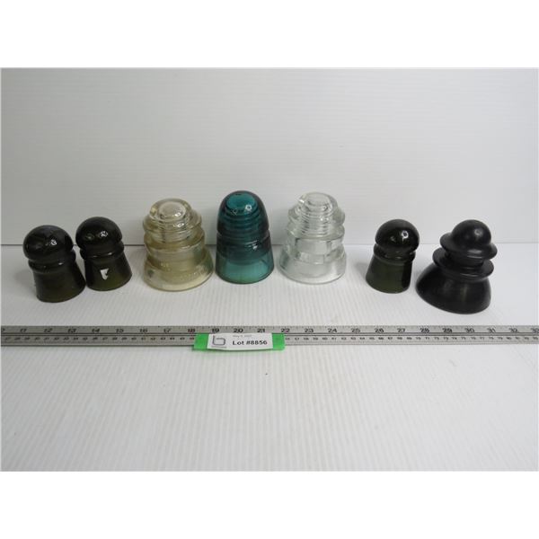 (6) Glass Insulators (1) Black Plastic Insulator