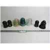 Image 1 : (6) Glass Insulators (1) Black Plastic Insulator