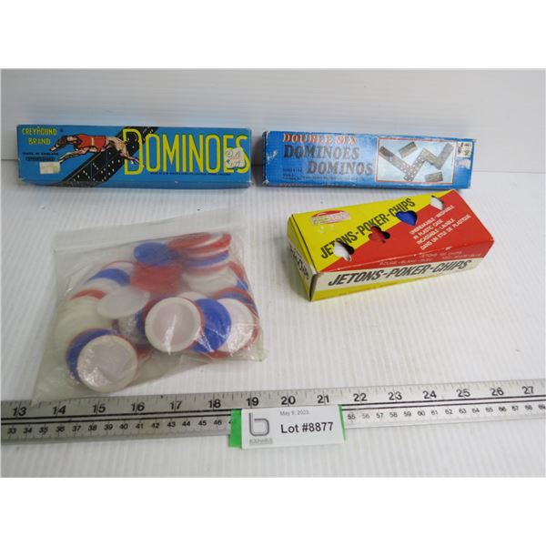 Poker Chips - (2) Packages of Dominoes