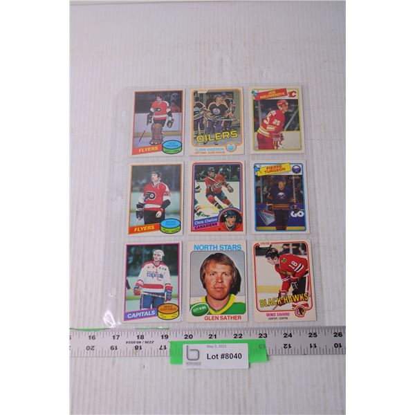 (9) Assorted NHL Hockey Rookie Cards OPC