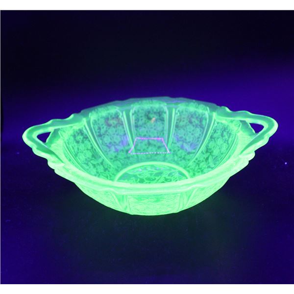 Uranium Glass Fruit Bowl