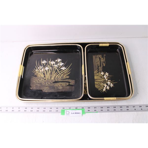 Vintage Three Piece Serving Trays