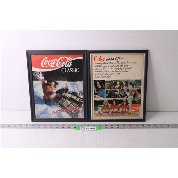 (2) Framed Coca Cola Advertisements