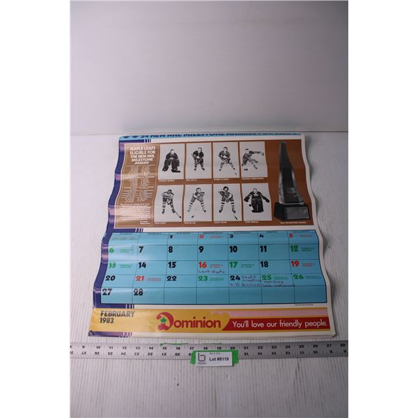 Vintage 1983 NHL Calendar Bodnarus Auctioneering vintage-1983-nhl-calendar-bodnarus-auctioneering