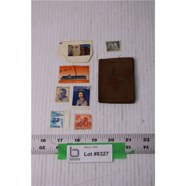 Vintage Stamps and Leather Stamp Book