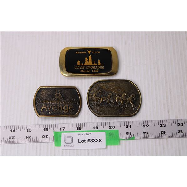 (3) Metal Belt Buckles - Co op