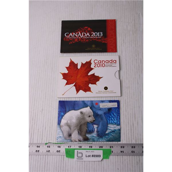 2000, 2010 and 2013 Canadian Uncirculated Coin Sets