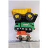 Image 1 : (3) toy trucks Dumptruck, Garbage Truck, Ambulance