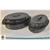 Image 1 : ENAMELWARE- SET OF 2 W/LIDS- 12" & 14"