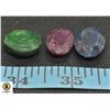 Image 1 : #79-GENUINE RUBY, SAPPHIRE ,EMERALD GEMSTONE63.25C