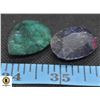 Image 1 : #58-GENUINE EMERALD & SAPPHIRE  GEMSTONE 90.30 CT