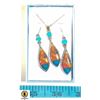 Image 1 : NEW NECKLACE EARRING SET STAINLESS STEEL W/INLAY