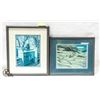 Image 1 : LOT OF TWO FRAMED ART WALL HANGINGS