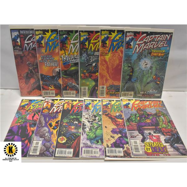 MARVEL CAPTAIN MARVEL #1-12 COMIC LOT, 2000