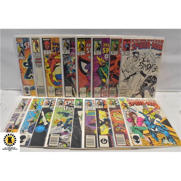 MARVEL SPECTACULAR SPIDERMAN #121-139 COMIC LOT