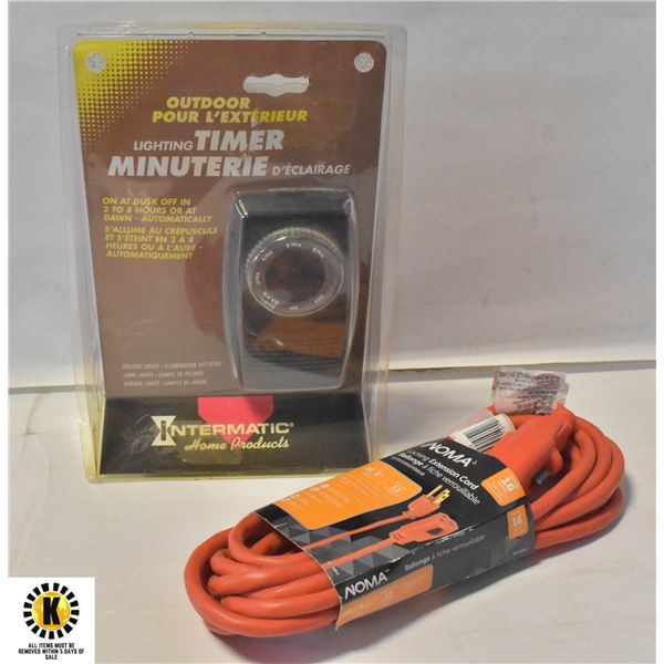 OUTDOOR TIMER & 16.5 FT EXTENSION CORD