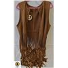 Image 1 : WOMENS VINTAGE FRINGE VEST SUEDE TASSELS 70S