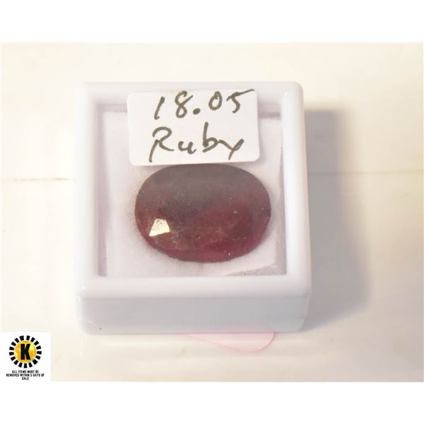 18.05 CT OVAL RUBY COLOR ENHANCED