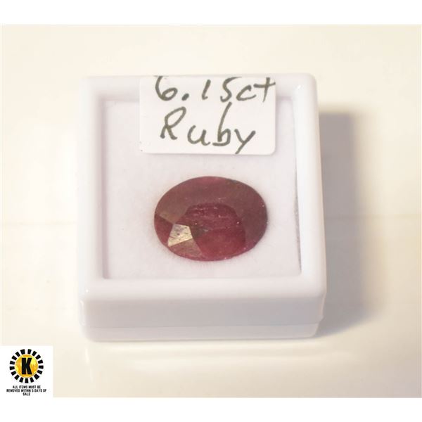 6.15 CT RUBY OVAL COLOR ENHANCED