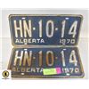 Image 1 : PAIR OF 1970 PLATES
